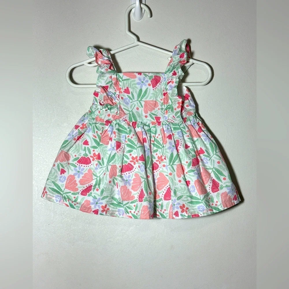 Carters Spring Floral Baby Sundress with Ruffle Straps 100% Cotton 0-3 months
